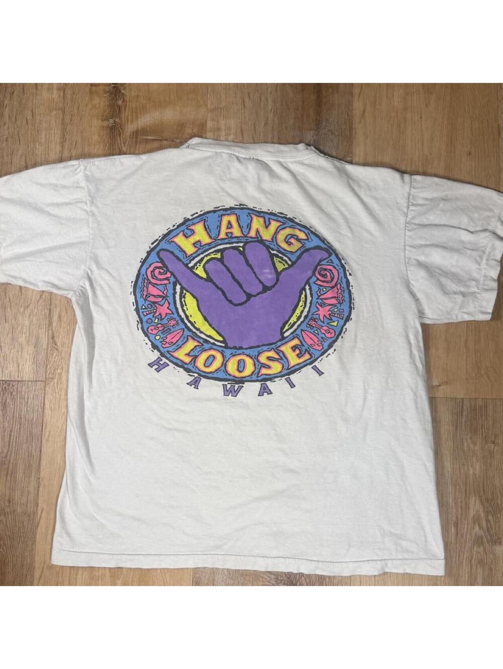 90s Hawaii Hang Loose Tee – White (L)